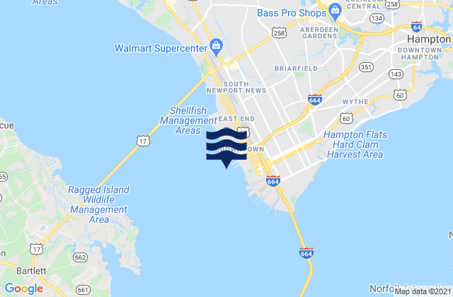 Karte der Gezeiten 0.15nm WSW of Pier No.2, United States