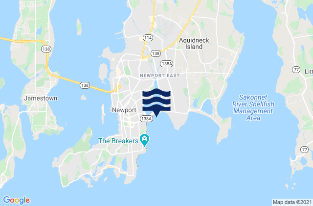 Karte der Gezeiten 1st Beach (Eastons Beach), United States