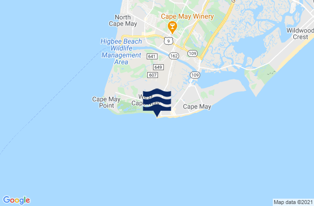 Karte der Gezeiten 2nd Beach, United States