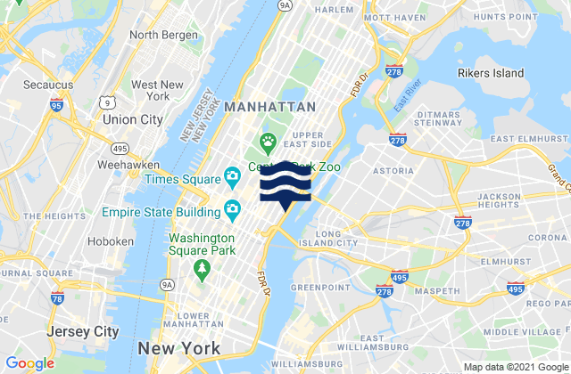 Karte der Gezeiten 7th Avenue, United States