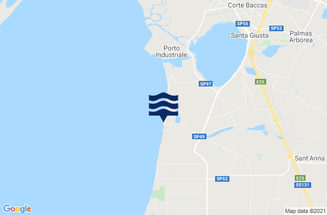 Karte der Gezeiten Abarossa Dog Beach, Italy