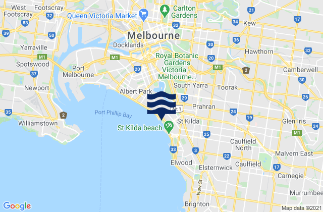 Karte der Gezeiten Abbotsford, Australia