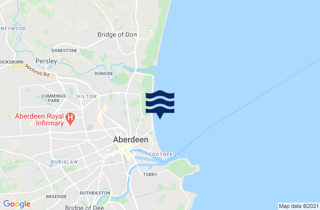 Karte der Gezeiten Aberdeen Beach, United Kingdom
