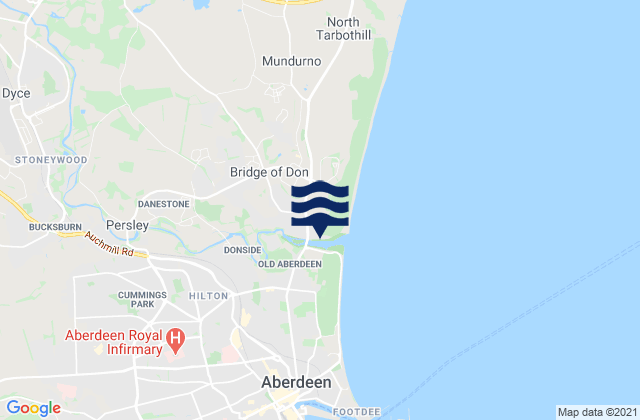 Karte der Gezeiten Aberdeen City, United Kingdom