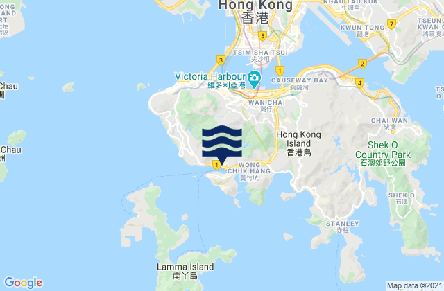 Karte der Gezeiten Aberdeen, Hong Kong