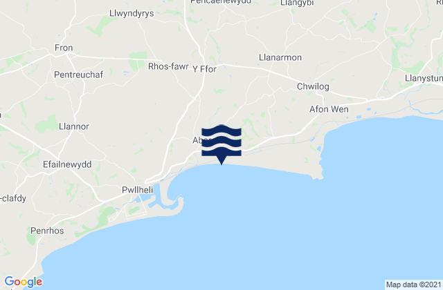 Karte der Gezeiten Abererch Beach, United Kingdom