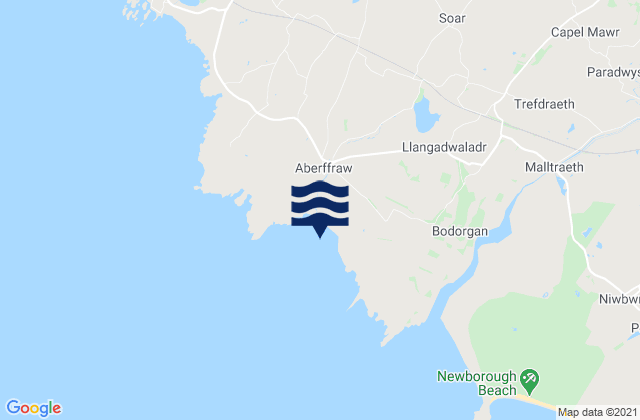 Karte der Gezeiten Aberffraw Bay, United Kingdom