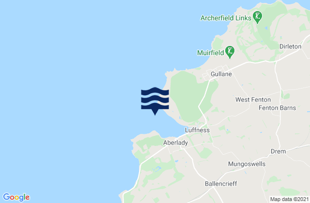 Karte der Gezeiten Aberlady Bay, United Kingdom