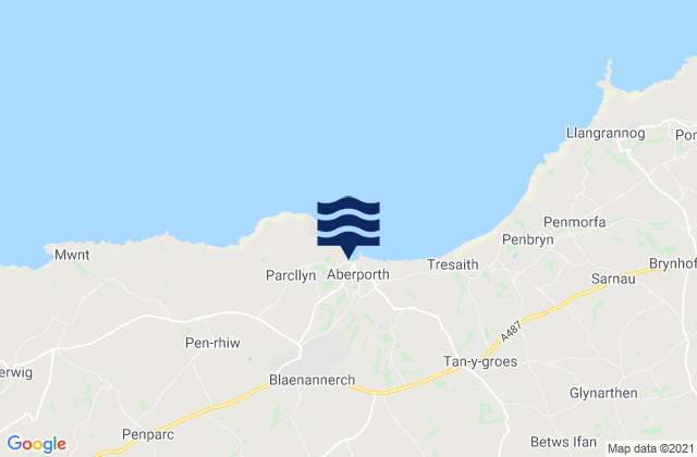 Karte der Gezeiten Aberporth Beach, United Kingdom
