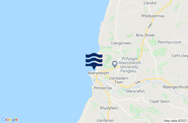 Karte der Gezeiten Aberystwyth - North Beach, United Kingdom