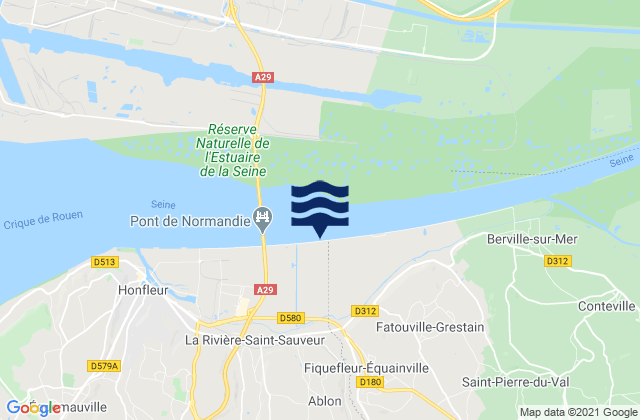 Karte der Gezeiten Ablon, France