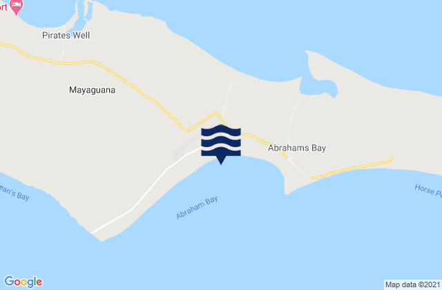 Karte der Gezeiten Abraham Bay Mayaguana Island, Haiti