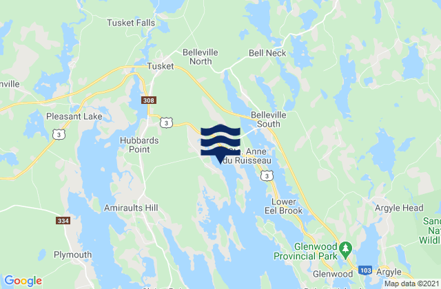 Karte der Gezeiten Abrams River, Canada