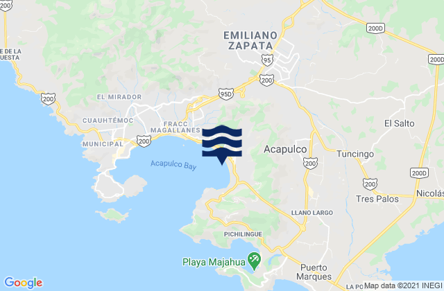 Karte der Gezeiten Acapulco de Juárez, Mexico