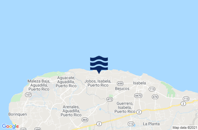Karte der Gezeiten Aceitunas, Puerto Rico