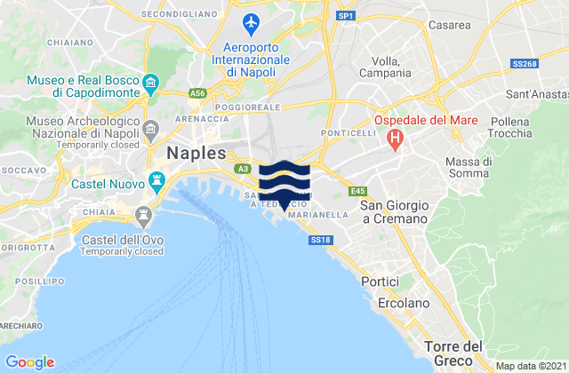 Karte der Gezeiten Acerra, Italy