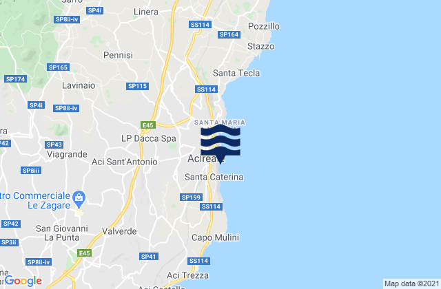 Karte der Gezeiten Aci Sant'Antonio, Italy