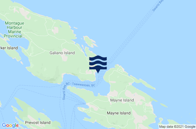 Karte der Gezeiten Active Pass Galiano Island, United States