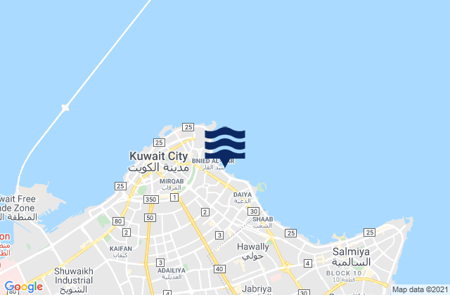 Karte der Gezeiten Ad Dasmah, Kuwait