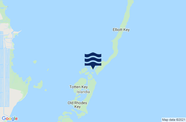 Karte der Gezeiten Adams Key (South End Biscayne Bay), United States