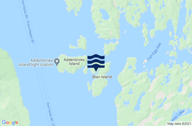 Karte der Gezeiten Addenbroke Island, Canada