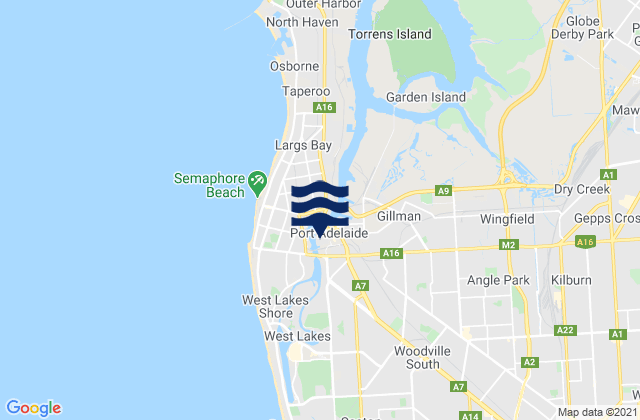 Karte der Gezeiten Adelaide Inner Harbour, Australia