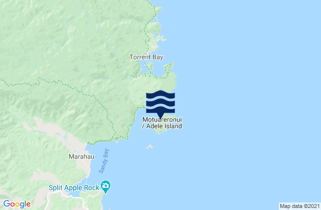 Karte der Gezeiten Adele Island Abel Tasman, New Zealand