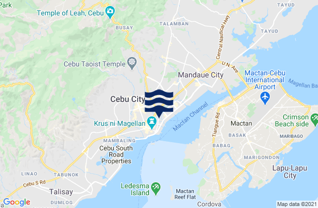 Karte der Gezeiten Adlaon, Philippines