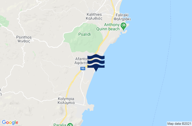 Karte der Gezeiten Afántou, Greece
