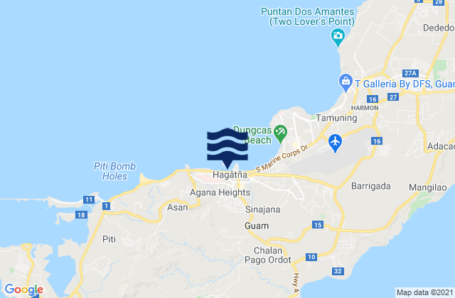 Karte der Gezeiten Agana Heights Municipality, Guam
