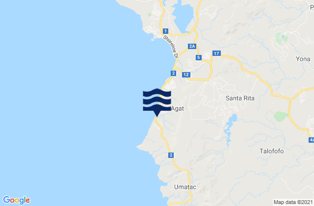 Karte der Gezeiten Agat Municipality, Guam