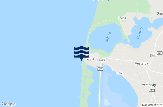 Karte der Gezeiten Agger Strand, Denmark