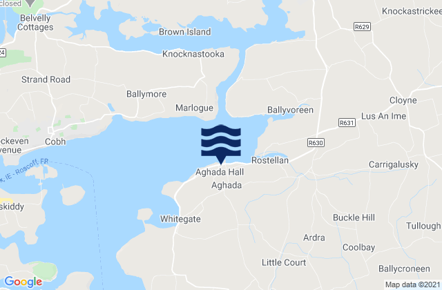 Karte der Gezeiten Aghada, Ireland