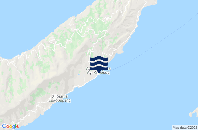 Karte der Gezeiten Agios Kirykos, Greece