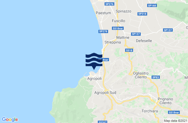 Karte der Gezeiten Agropoli, Italy