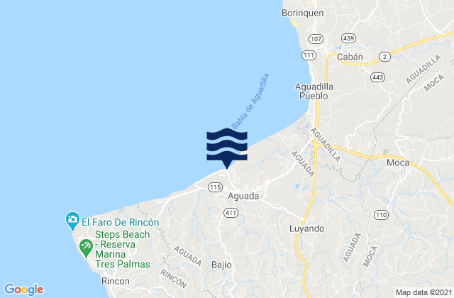 Karte der Gezeiten Aguada, Puerto Rico