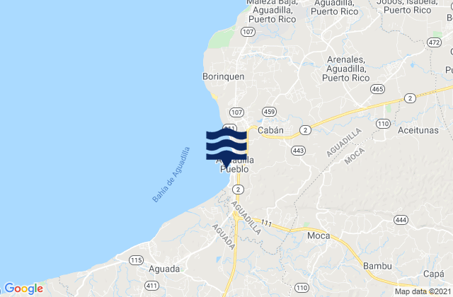 Karte der Gezeiten Aguadilla Barrio-Pueblo, Puerto Rico