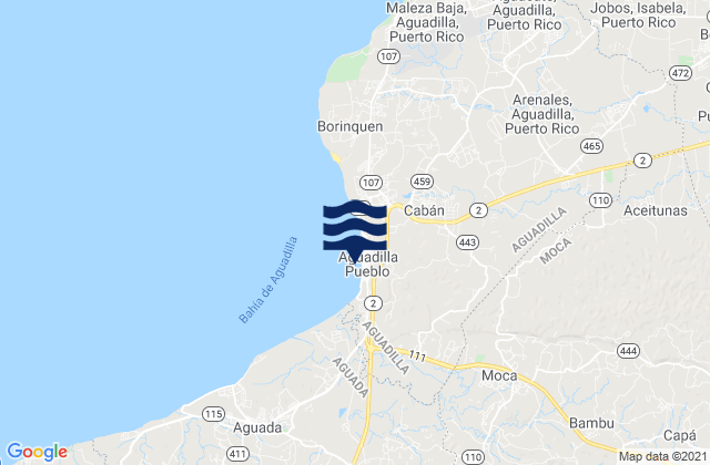 Karte der Gezeiten Aguadilla, Puerto Rico