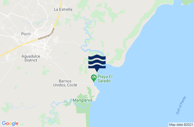 Karte der Gezeiten Aguadulce, Panama