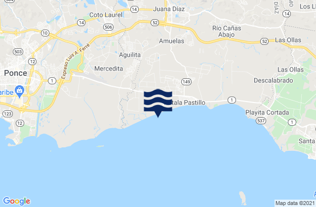 Karte der Gezeiten Aguilita, Puerto Rico
