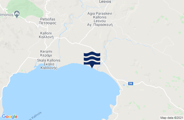 Karte der Gezeiten Agía Paraskeví, Greece