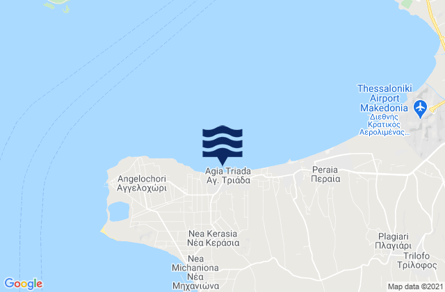 Karte der Gezeiten Agía Triáda, Greece