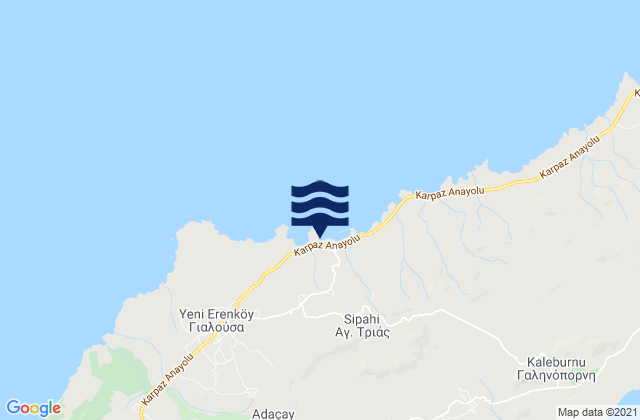 Karte der Gezeiten Agía Triás, Cyprus