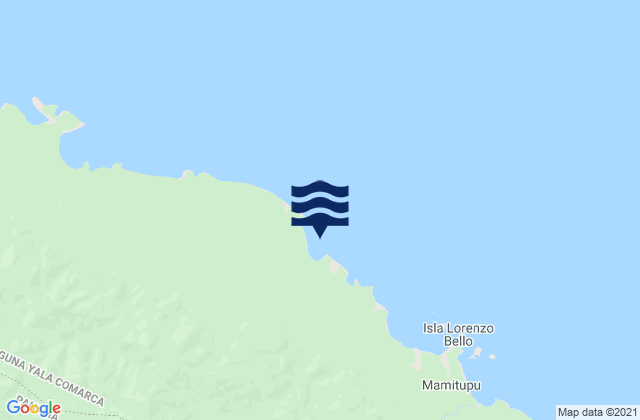 Karte der Gezeiten Ailigandí, Panama