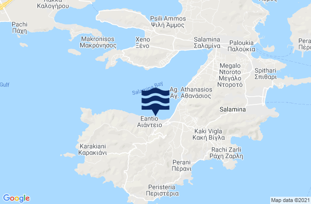 Karte der Gezeiten Aiánteio, Greece