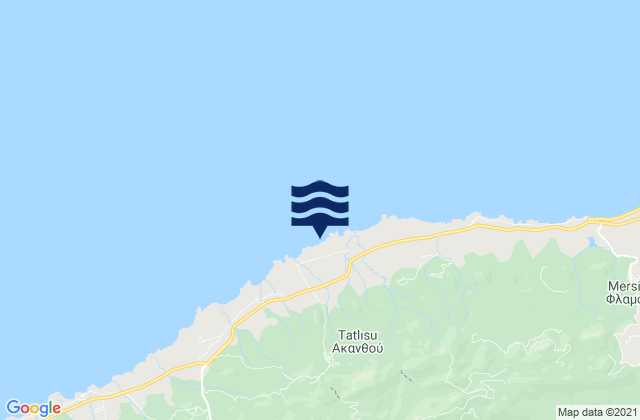Karte der Gezeiten Akanthoú, Cyprus