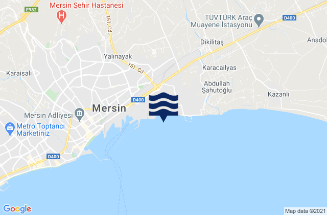 Karte der Gezeiten Akdeniz, Turkey
