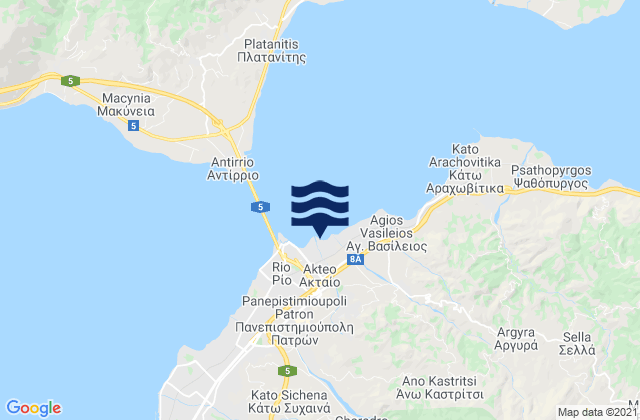 Karte der Gezeiten Aktaío, Greece