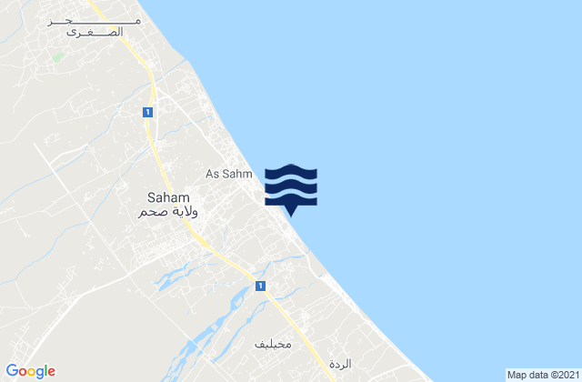 Karte der Gezeiten Al Batinah North Governorate, Oman