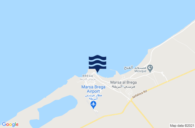 Karte der Gezeiten Al Burayqah, Libya
